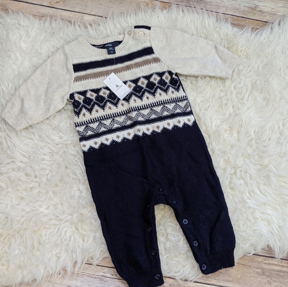 NWT baby gap fair isle sweater romper